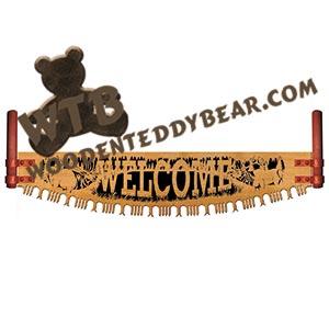 Crosscut Saw Elk Welcome fretwork scroll saw pattern | The Wooden Teddy Bear