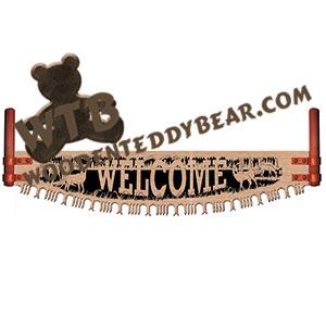 Crosscut Saw Deer Welcome fretwork scroll saw pattern | The Wooden Teddy Bear