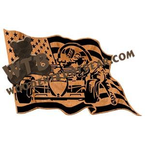 Indy Car in Pits fretwork scroll saw pattern | The Wooden Teddy Bear