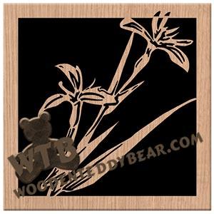 Wild Iris fretwork scroll saw pattern | The Wooden Teddy Bear