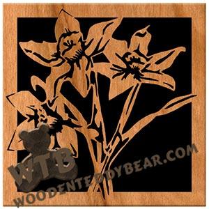 Daffodils fretwork scroll saw pattern | The Wooden Teddy Bear