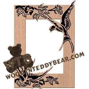 Bird Picture Frame fretwork scroll saw pattern | The Wooden Teddy Bear