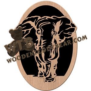 Oval Elephant fretwork scroll saw pattern | The Wooden Teddy Bear