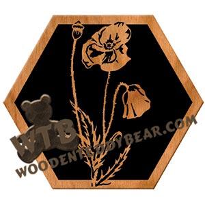 Red Poppy fretwork scroll saw pattern | The Wooden Teddy Bear