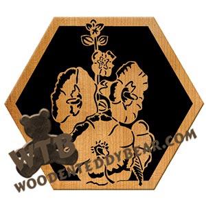 Hollyhock fretwork scroll saw pattern | The Wooden Teddy Bear