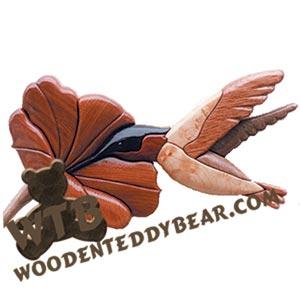 Ruby Hummingbird Intarsia intarsia scroll saw pattern | The Wooden Teddy Bear