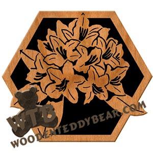 Rhododendron fretwork scroll saw pattern | The Wooden Teddy Bear