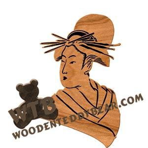 Geisha #3 fretwork scroll saw pattern | The Wooden Teddy Bear