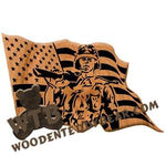 Soldier in Flag fretwork scroll saw pattern | The Wooden Teddy Bear