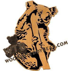 Koala #2 fretwork scroll saw pattern | The Wooden Teddy Bear