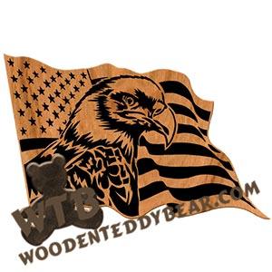 Eagle in Flag fretwork scroll saw pattern | The Wooden Teddy Bear