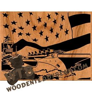 Aircraft Carrier & Flag fretwork scroll saw pattern | The Wooden Teddy Bear