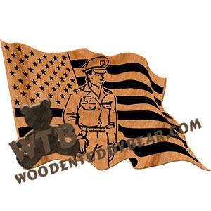 Policeman in Flag fretwork scroll saw pattern | The Wooden Teddy Bear