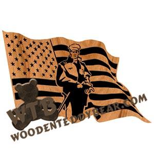 Policeman in Flag #2 fretwork scroll saw pattern | The Wooden Teddy Bear
