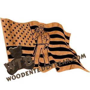 Policeman in Flag #3 fretwork scroll saw pattern | The Wooden Teddy Bear