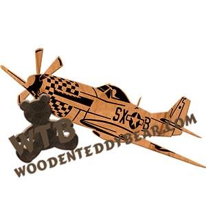 P-51 Mustang fretwork scroll saw pattern | The Wooden Teddy Bear