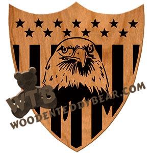 Eagle Shield #2 fretwork scroll saw pattern | The Wooden Teddy Bear