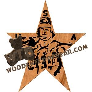 Soldier Star fretwork scroll saw pattern | The Wooden Teddy Bear