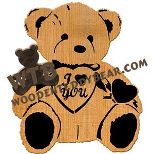 Valentine Teddy fretwork scroll saw pattern | The Wooden Teddy Bear