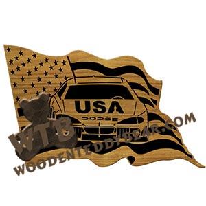 Dodge in Flag fretwork scroll saw pattern | The Wooden Teddy Bear