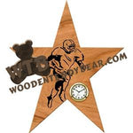 Star Football Clock fretwork scroll saw pattern | The Wooden Teddy Bear