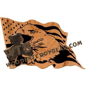 Screaming Eagle in Flag fretwork scroll saw pattern | The Wooden Teddy Bear