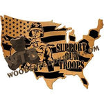 USA Flag Support Our Troops fretwork scroll saw pattern | The Wooden Teddy Bear