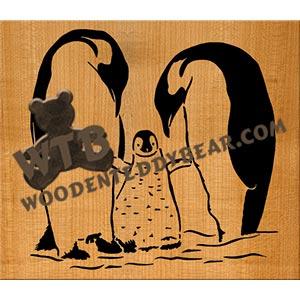 Emperor Penguins fretwork scroll saw pattern | The Wooden Teddy Bear