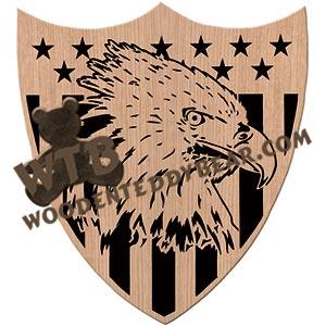 Eagle Shield #3 fretwork scroll saw pattern | The Wooden Teddy Bear