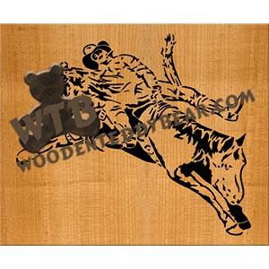 Bronc Rider #4 fretwork scroll saw pattern | The Wooden Teddy Bear
