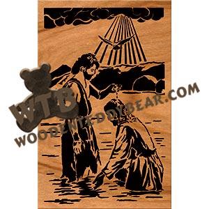 The Baptism fretwork scroll saw pattern | The Wooden Teddy Bear