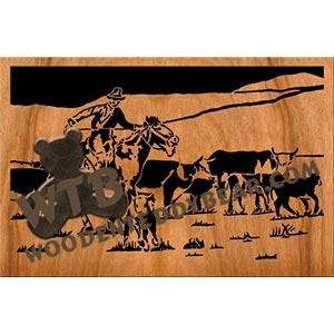Cattle Drive fretwork scroll saw pattern | The Wooden Teddy Bear