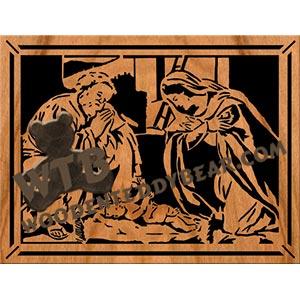 Nativity Scene fretwork scroll saw pattern | The Wooden Teddy Bear