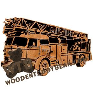 1961 Mack C85 High Ladder fretwork scroll saw pattern | The Wooden Teddy Bear