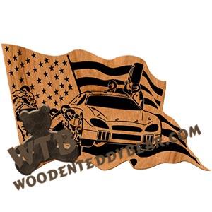 Pitstop in Flag fretwork scroll saw pattern | The Wooden Teddy Bear