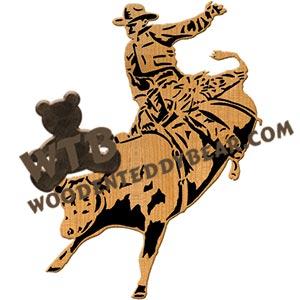 Bull Rider #1 fretwork scroll saw pattern | The Wooden Teddy Bear