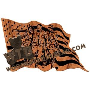 Vietnam War Memorial Flag fretwork scroll saw pattern | The Wooden Teddy Bear