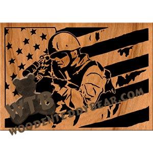 Special Ops Flag fretwork scroll saw pattern | The Wooden Teddy Bear