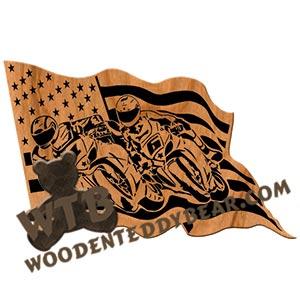 Superbikes in Flag fretwork scroll saw pattern | The Wooden Teddy Bear