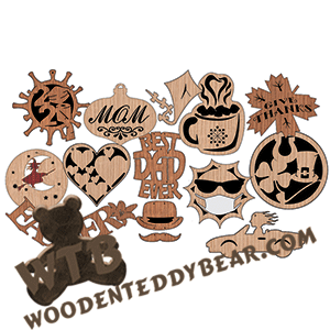 2020 Ornament Set | Fretwork Scroll Saw Pattern | Wooden Teddy Bear