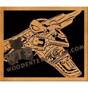 Pistol & Holster fretwork scroll saw pattern | The Wooden Teddy Bear