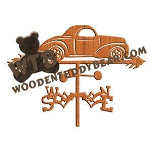 Auto Weathervane #1 fretwork scroll saw pattern | The Wooden Teddy Bear