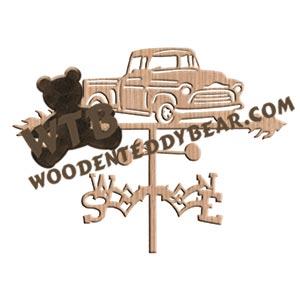 Auto Weathervane #2 fretwork scroll saw pattern | The Wooden Teddy Bear