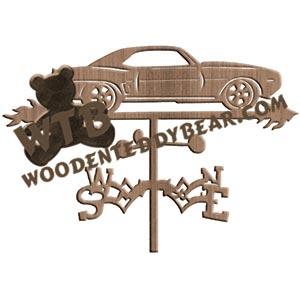 Auto Weathervane #3 fretwork scroll saw pattern | The Wooden Teddy Bear