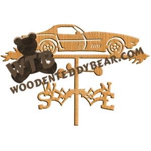Auto Weathervane #5 fretwork scroll saw pattern | The Wooden Teddy Bear