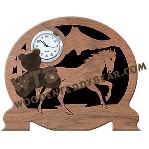 Horse Clock fretwork scroll saw pattern | The Wooden Teddy Bear