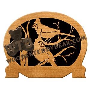 Cardinal Pair Napkin Holder fretwork scroll saw pattern | The Wooden Teddy Bear