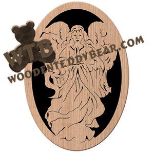Oval Angel fretwork scroll saw pattern | The Wooden Teddy Bear