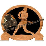 Baseball Player fretwork scroll saw pattern | The Wooden Teddy Bear