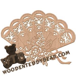 Fan With Flowers fretwork scroll saw pattern | The Wooden Teddy Bear